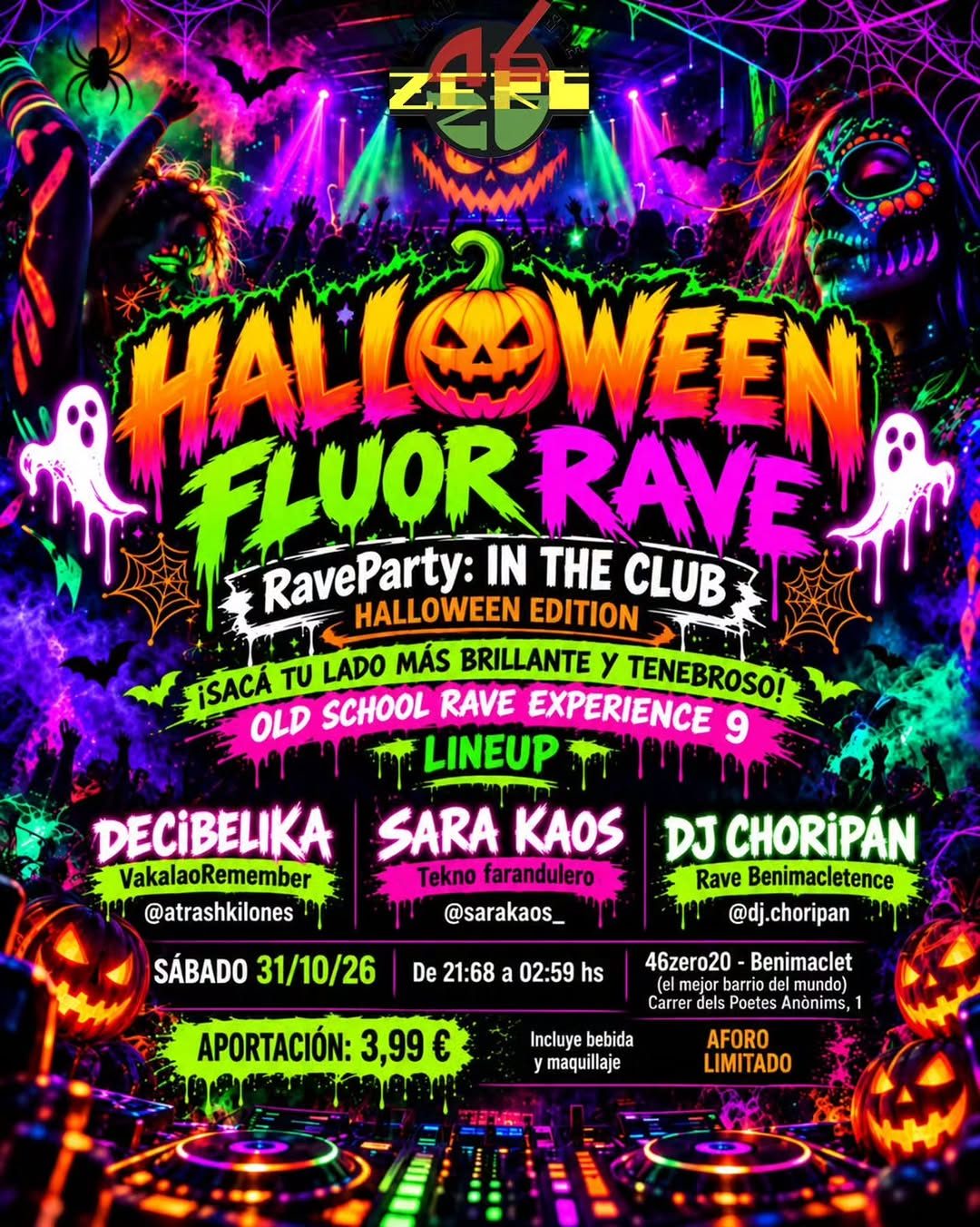 Halloween Flúor Rave: Old School Rave Experience 9 en 46zero20