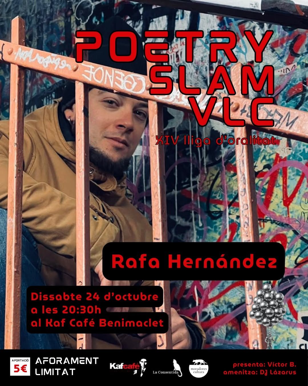 Rafa Hernández en SlamVLC, poesía oral en Kaf Café